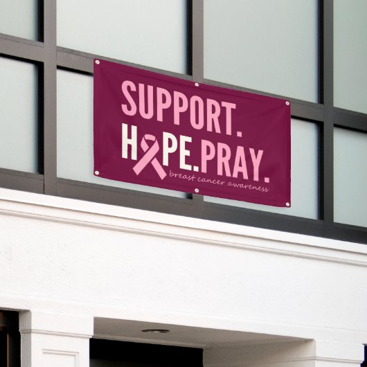 乳がん支持希望バナ祈ー外 横断幕 (ビルの外側)