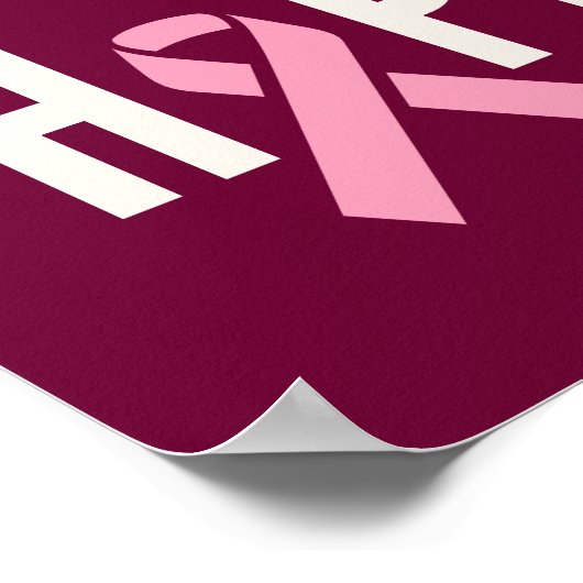 乳がん支持希望ポスタ祈ープリント ポスター (角)