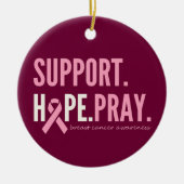 乳がん支持希望祈オーナメント セラミックオーナメント (正面)