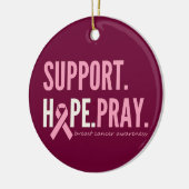 乳がん支持希望祈オーナメント セラミックオーナメント (左)