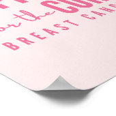 乳がん支持性ピンクのポスタープリント ポスター (角)