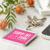 乳がん支持性桃色キーチェーン キーホルダー (側面)