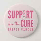 乳がん支持治癒ピンクボタン 缶バッジ (正面)
