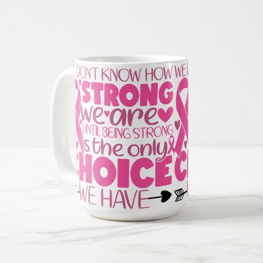 乳がん支援および認識度 コーヒーマグカップ (正面左)