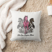 乳がん支援の馬ベクターTシャツデザイン_1 クッション (ブランケット)