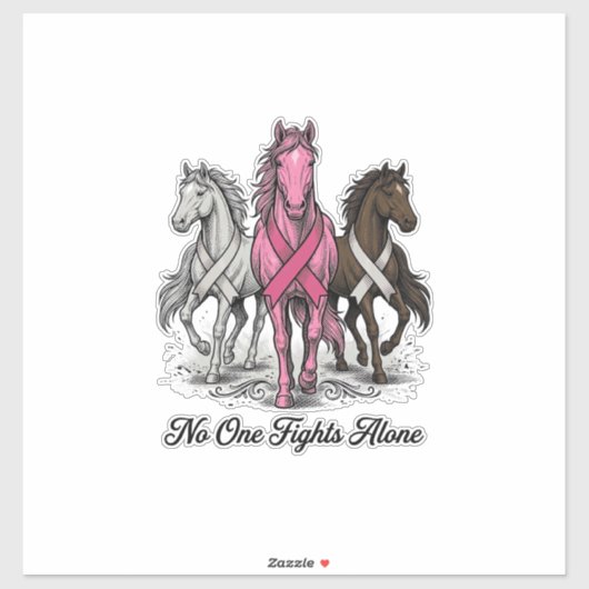 乳がん支援の馬ベクターTシャツデザイン_1 シール (シート)