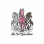 乳がん支援の馬ベクターTシャツデザイン_1 シール (正面)
