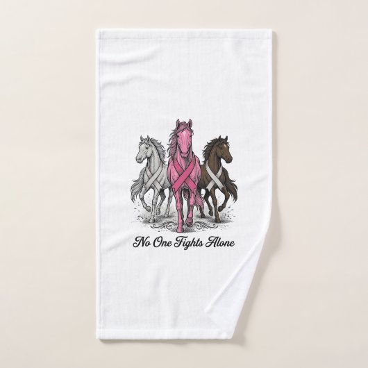 乳がん支援の馬ベクターTシャツデザイン_1 ハンドタオル (ハンドタオル)