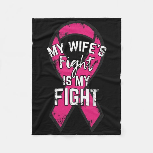 乳がん支援ギフト認識度夫妻 フリースブランケット (正面)