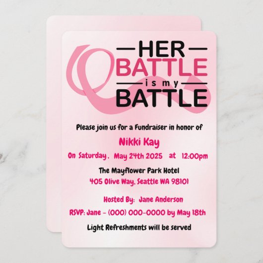 乳がん支援チームピンクリボンのパーソナライズ シーズンカード (正面/裏面)