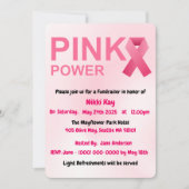 乳がん支援チームピンクリボンのパーソナライズ 招待状 (正面)