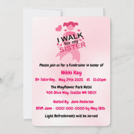 乳がん支援チームピンクリボンのパーソナライズ 招待状