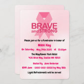 乳がん支援チームピンクリボンのパーソナライズ 招待状 (正面/裏面)