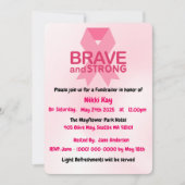 乳がん支援チームピンクリボンのパーソナライズ 招待状 (正面)