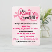 乳がん支援チームピンクリボンのパーソナライズ 招待状 (スタンド正面)