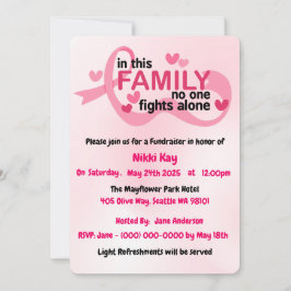 乳がん支援チームピンクリボンのパーソナライズ 招待状