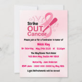 乳がん支援チームピンクリボンのパーソナライズ 招待状 (正面)