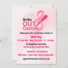 乳がん支援チームピンクリボンのパーソナライズ 招待状