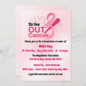 乳がん支援チームピンクリボンのパーソナライズ 招待状 (正面/裏面)