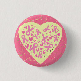 乳がん支援ハート 缶バッジ