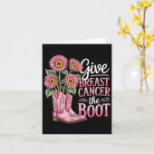 乳がん支援ブーツおもしろい カード (黄色い花)