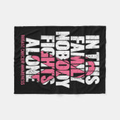 乳がん支援ヴィンテージ家族乳がん フリースブランケット (正面(横))