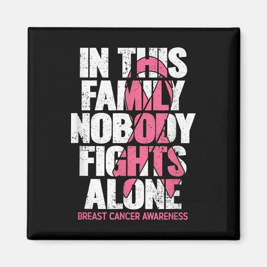 乳がん支援ヴィンテージ家族乳がん マグネット (正面)