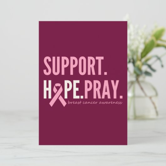 乳がん支援希望祈り招待カード 招待状 (スタンド正面)