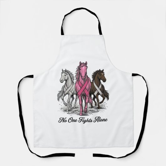 乳がん支援馬ベクターTシャツデザイン_1 エプロン (正面)