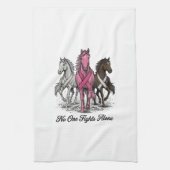 乳がん支援馬ベクターTシャツデザイン_1 キッチンタオル (縦)