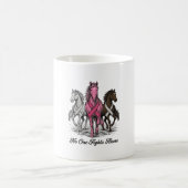乳がん支援馬ベクターTシャツデザイン_1 コーヒーマグカップ (中央)