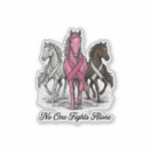 乳がん支援馬ベクターTシャツデザイン_1 シール (正面)
