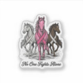 乳がん支援馬ベクターTシャツデザイン_1 シール (正面)