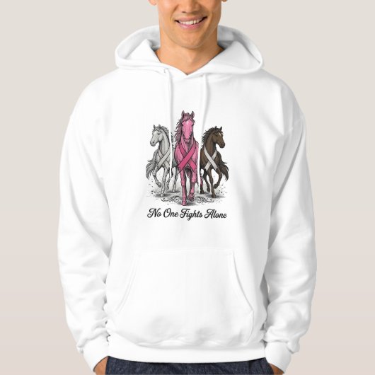 乳がん支援馬ベクターTシャツデザイン_1 パーカ (正面)