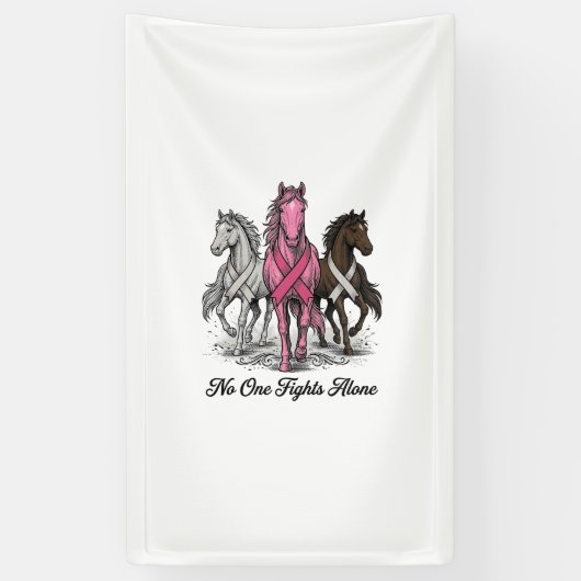 乳がん支援馬ベクターTシャツデザイン_1 横断幕 (縦)