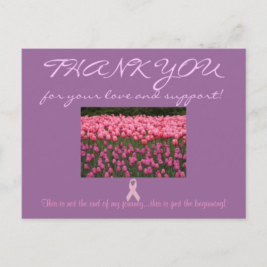 乳がん支援「ありがとう」カード ポストカード (正面)