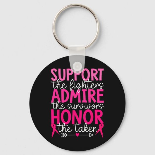 乳がん支援Honor Brestcancer Awを称賛 キーホルダー (正面)