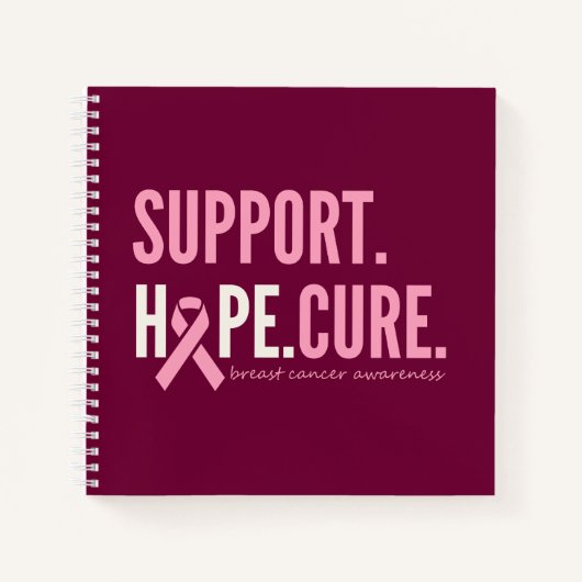 乳がん支援hope cure notebook journal ノートブック (正面)