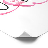 乳がん月蝶ピンクリボン女性' ポスター (角)