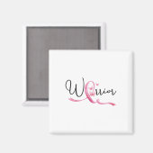 乳がん月蝶ピンクリボン女性' マグネット (正面/裏面)