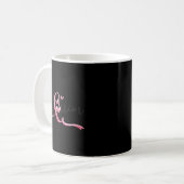 乳がん月間 蝶 ピンクリボン 女性 コーヒーマグカップ (正面左)