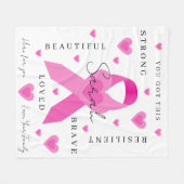 乳がん毛布 フリースブランケット (正面(横))