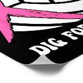 乳がん治療のためのバレーボールピンク ポスター (角)