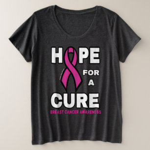 乳がん治療の希望 プラスサイズTシャツ