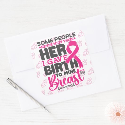 乳がん治療を受けていない人もいるクール スクエアシール (封筒)