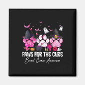 乳がん治療用ピンクの足認識度犬 マグネット (正面)