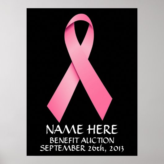 乳がん特典競売リボン ポスター (正面)