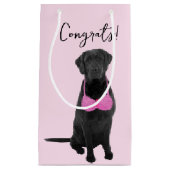 乳がん生存者のおめでとう犬 スモールペーパーバッグ (正面)