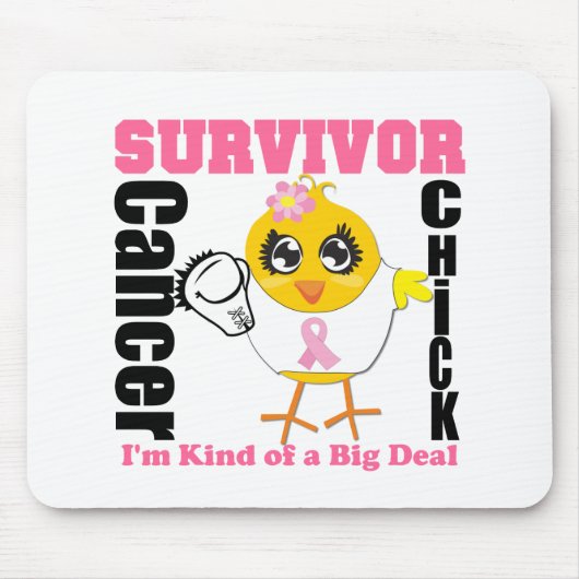 乳がん生存者の巻きリボン マウスパッド (正面)