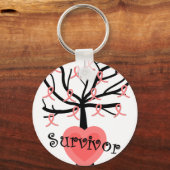 乳がん生存者の贈り物 – 木ユニークのデザイン キーホルダー (正面)